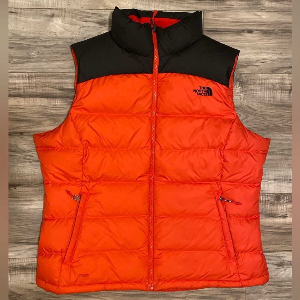 The North Face Red and Black Nuptse Vest